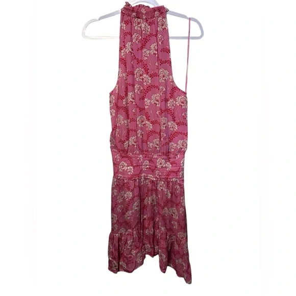 A.L.C Cody Halter Neck Floral 100 Silk Blouson Dress Women's Size 8 NWT - Picture 5 of 6